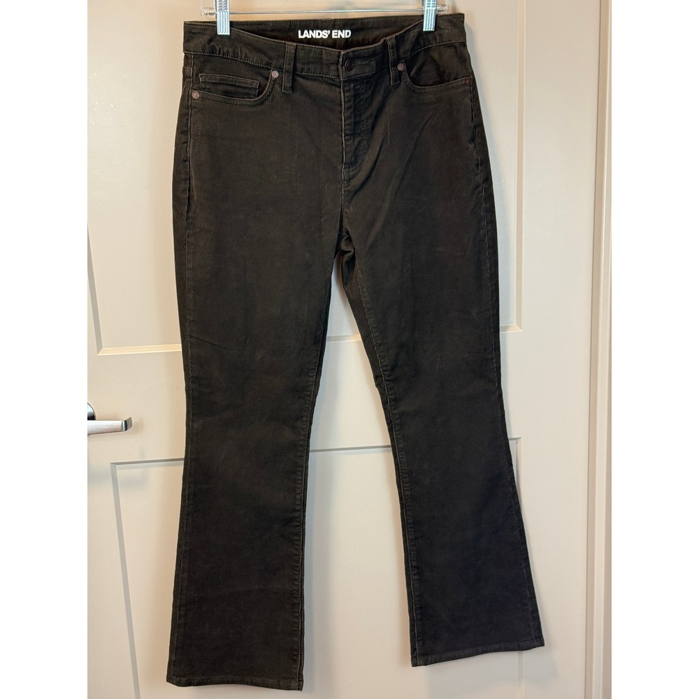 Land's End Dark Gray Mid-Rise Bootcut Corduroy Pants Size 8‎